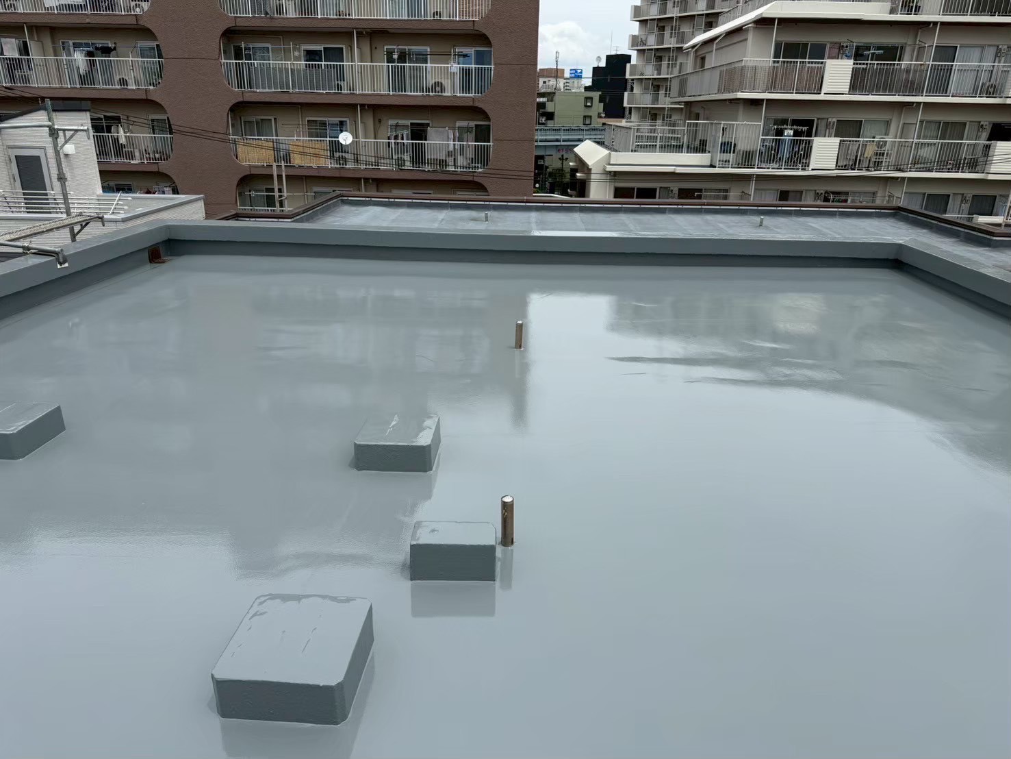 陸屋根防水塗装 施工完了